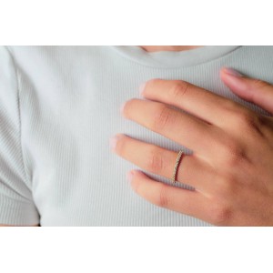 Μισοβερο δαχτυλίδι σειρέ με διαμάντια 0.31ct από χρυσό Κ18 Μισοβερο δαχτυλίδι σειρέ με διαμάντια 0.31ct από χρυσό Κ18