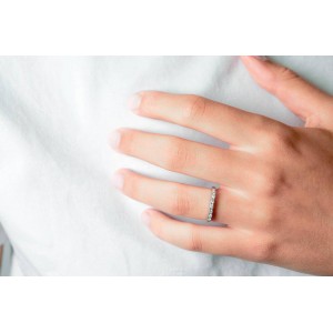 Δαχτυλίδι σειρέ μισόβερο από λευκόχρυσο Κ18  Δαχτυλίδι σειρέ μισόβερο από λευκόχρυσο Κ18