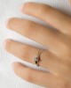 Mονόπετρο δαχτυλίδι φλόγα από λευκόχρυσο Κ18 με διαμάντι μπριγιάν 0,21ct & πιστοποιητικό GSS