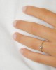 Solitaire Bezel Diamond Engagement Ring in 18k White Gold 0.07ct