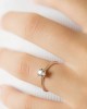 Solitaire Diamond Engagement tulip Ring in 18k White Gold 0.19ct