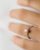 Μονόπετρo δαχτυλίδι με 6 δόντια λευκόχρυσο Κ18 και διαμάντι 0.23ct