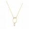 Oval necklace with pearl in 14k gold Ekan