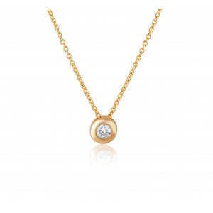 Necklace with diamond 0.05ct in 14K rose gold 