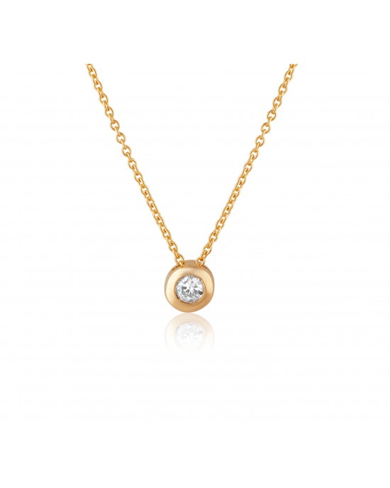 Necklace with diamond 0.05ct in 14K rose gold 