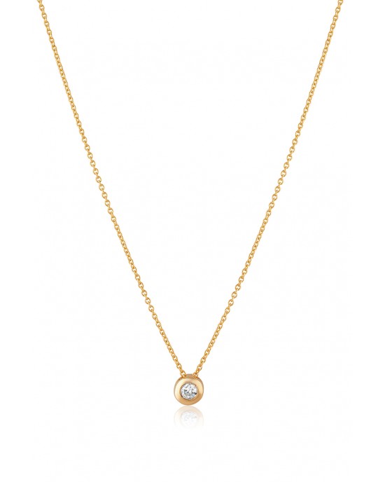 Necklace with diamond 0.05ct in 14K rose gold 