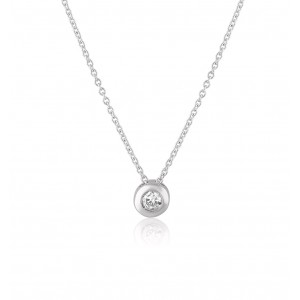 Necklace with diamond 0.05ct in 14K white gold 