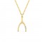 Wishbone necklace with diamond in 14k gold Ekan