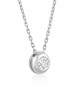 Solitaire necklace with diamond 0.18ct in 18k white gold