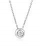 Solitaire necklace with diamond 0.18ct in 18k white gold