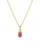 Κολιέ με ροζ ζαφείρι και διαμάντι από χρυσό Κ18 
