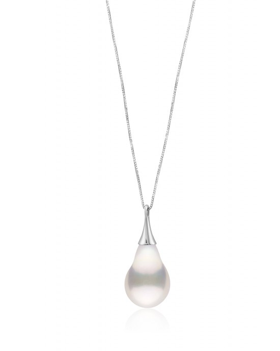 Baroque pearl necklace in 18k white gold