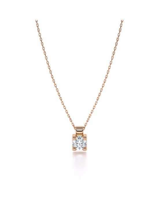 Diamond necklace 0.12ct in 18K rose gold