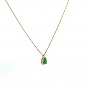 Κολιέ μονόπετρο με σμαράγδι από χρυσό Κ18 