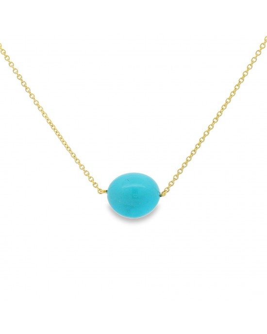 Κολιέ με Τυρκουάζ Αριζόνας από χρυσό Κ18