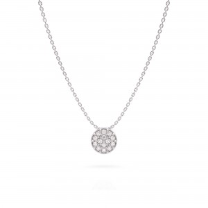 Round diamond necklace in 18k white gold