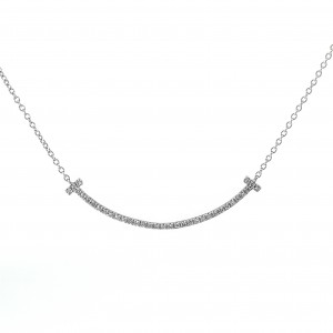 Κολιέ μπάρα με διαμάντια από λευκόχρυσο Κ18