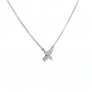 Κολιέ με διαμάντια από λευκόχρυσο Κ18