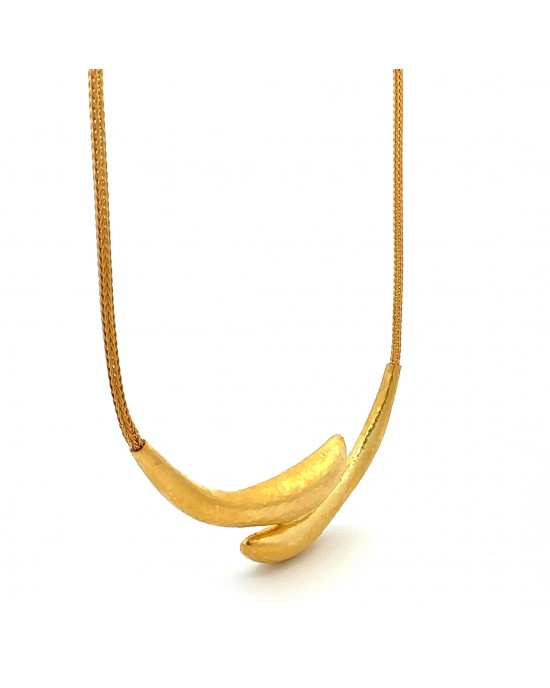 Σφυρήλατο αρχαΪκό κολιέ από χρυσό Κ18