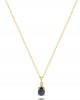 Blue sapphire necklace with diamond in 18K Gold