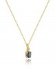 Blue sapphire necklace with diamond in 18K Gold