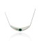 Half-moon emerald necklace in 18k white gold