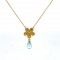 "Daisy" necklace with diamond and aquamarine in 14k gold 