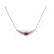 Oval-shaped ruby necklace in 18k white gold