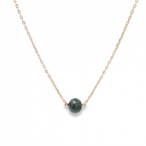 Black diamond solitaire necklace in 18k rose gold