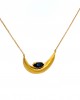 Archaic Era Hammered necklace with blue sapphire in 18k gold
