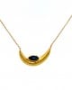 Archaic Era Hammered necklace with blue sapphire in 18k gold