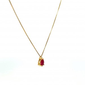 Drop necklace with ruby in 18k gold
