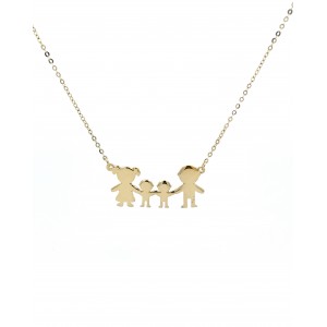 Family necklace in 14K gold