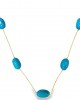 18Κ Gold Necklace with 5 Arizona Turquoise 