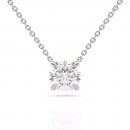 Μονόπετρο κολιέ με διαμάντι 0.40ct από λευκόχρυσο Κ18 με πιστοποίηση GIA