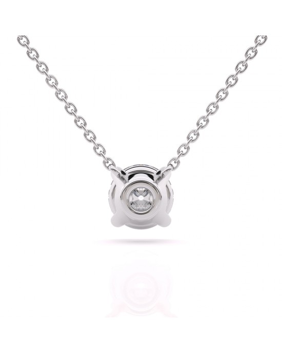 Diamond solitaire necklace 0.40ct in 18k white gold GIA Certified