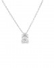 Diamond solitaire necklace 0.42ct in 18k white gold GIA Certified