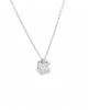 Diamond solitaire necklace 0.42ct in 18k white gold GIA Certified