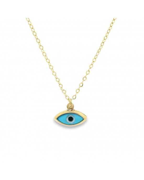 Evil eye necklace in 14k gold