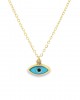 Evil eye necklace in 14k gold