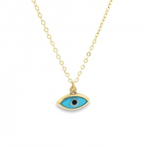 Evil eye necklace in 14k gold