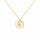 Κολιέ σπείρα με διαμάντια από χρυσό Κ14, Ekan