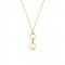 Circle necklace with diamonds in 14k gold, Ekan