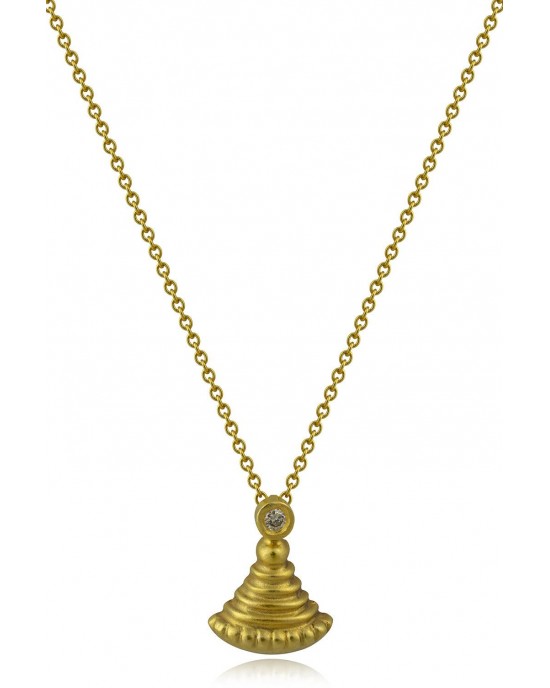 Papyrus blossom necklace with diamond in 18k gold