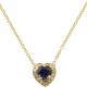 K18 Gold Heart Necklace with Heart-shaped Iolite 0.50ct and Diamonds