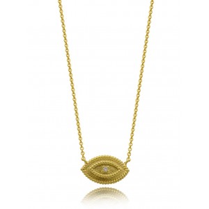 Κολιέ "μάτι" από χρυσό Κ18 με διαμάντι