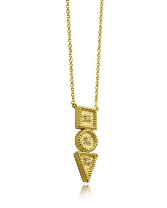 Byzantine Necklace with diamonds in 18k gold