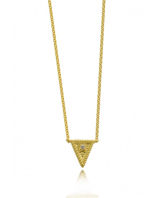 "Triangle" necklace with diamond in 18k gold