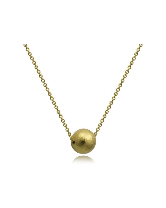 Hammered sphere necklace in 18k Gold 