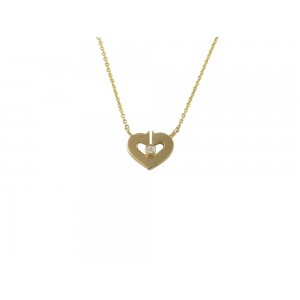K14 Gold Heart Necklace with Diamond 0.015ct